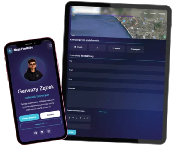 Widok strony na urządzeniu mobilnym